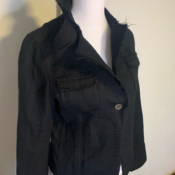 Banana Republic black one-button wool jacket size 2 - Picture 5 of 12
